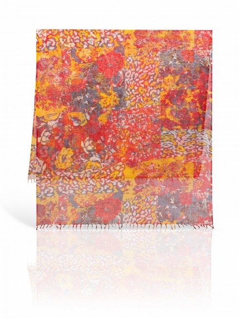 Палантин Женский ZW-DENSE.FLORAL/RED